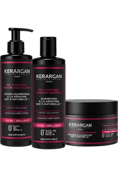 KERARGAN Coffret keratine shampoing, apr&egrave;s-shampoing et masque - 