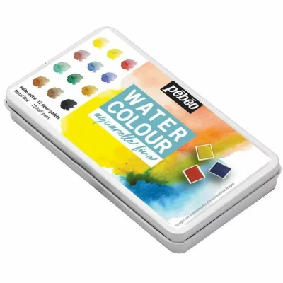 PEBEO Coffret M&eacute;tal 12 Demi Godets D'aquarelle Fine P&eacute;b&eacute;o