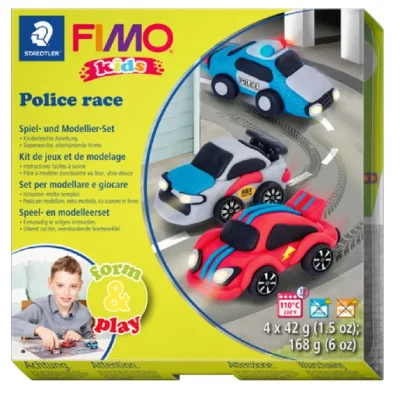 FIMO Coffret modelage enfant - p&acirc;te polym&egrave;re - voitures de police 803429LY
