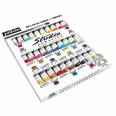 PEBEO Coffret peinture acrylique - P&eacute;b&eacute;o Studio Acrylic 20 ml- 30 tubes
