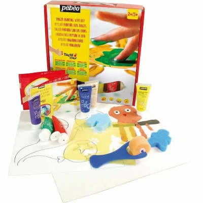 PEBEO Coffret peinture aux doigts P&eacute;b&eacute;o - Pr&ecirc;t &agrave; l'emploi - A partir de 3 ans