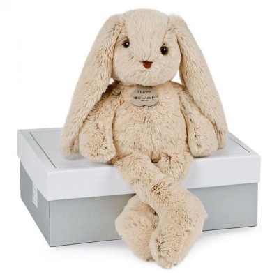 HISTOIRE D OURS Coffret peluche Lapin Copains c&acirc;lins beige (40 cm) Histoire d'Ours