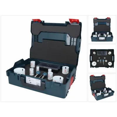 BOSCH Coffret scies tr&eacute;pan &eacute;lectricien  11 pi&egrave;ces en L-Boxx - 2608594271