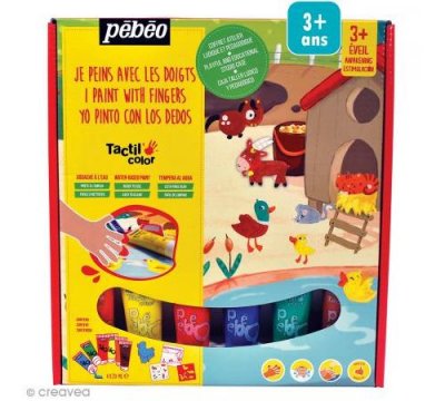 PEBEO Coffret Tactilocolor Peinture au Doigt La Ferme