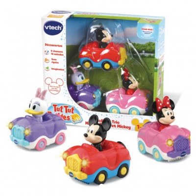 VTECH Coffret Tut Tut Bolides Trio Cabriolets Minnie Mickey Daisy
