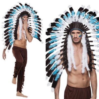 BOLAND BV Coiffe grand chef indien bleue adulte