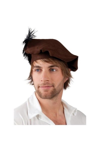 BOLAND BV Coiffe Medievale Marron Avec Plume - Marron