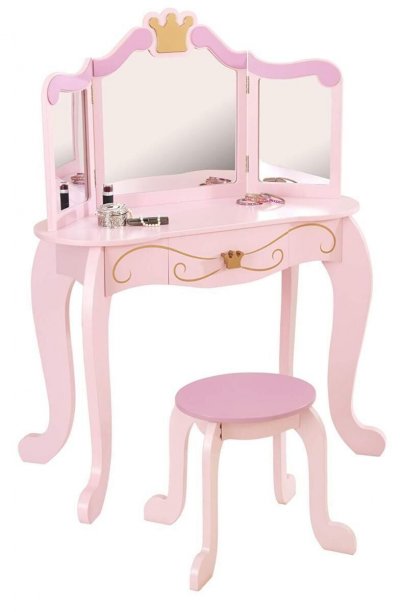KIDKRAFT Coiffeuse et tabouret Princesse