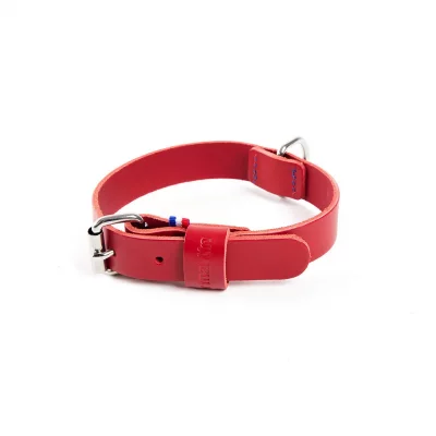 MARTIN SELLIER Col cuir 35-70 rou cuir vachette 