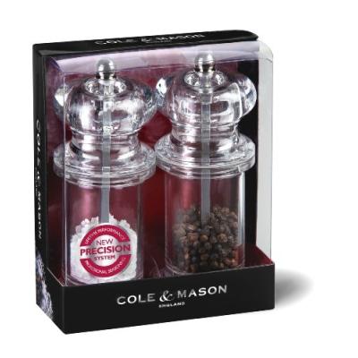 COLE & MASON COLE&MASON 505 Coffret moulins sel et poivre H50518P 14cm transparent