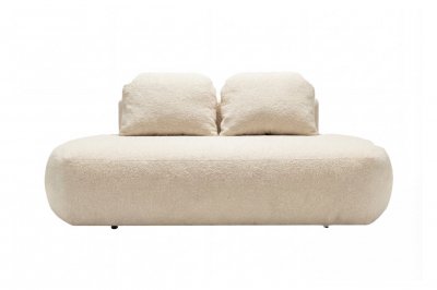 CASANOVA Colin - Canap&eacute; Droit Convertible Tissu Textur&eacute; 2 Places Beige