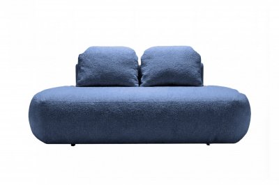 CASANOVA Colin - Canap&eacute; Droit Convertible Tissu Textur&eacute; 2 Places Bleu