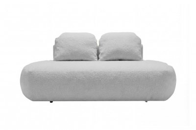 CASANOVA PARIS Colin - Canap&eacute; Droit Convertible Tissu Textur&eacute; 2 Places Gris Clair