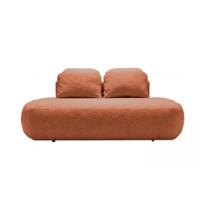 CASANOVA PARIS Colin - Canap&eacute; Droit Convertible Tissu Textur&eacute; 2 Places Terracotta