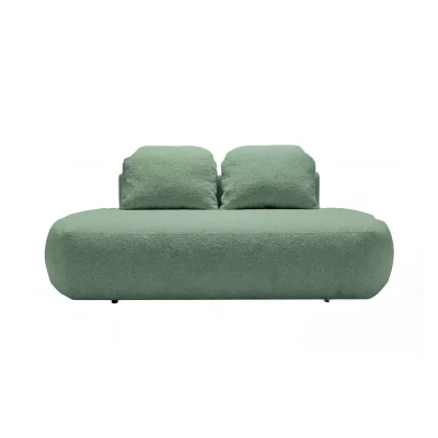 CASANOVA PARIS Colin - Canap&eacute; Droit Convertible Tissu Textur&eacute; 2 Places Vert