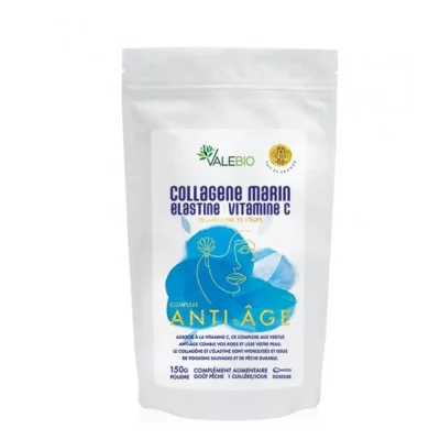 VALEBIO Collag&egrave;ne marin Elastine Vitamine C 150g Complexe anti-&acirc;ge 