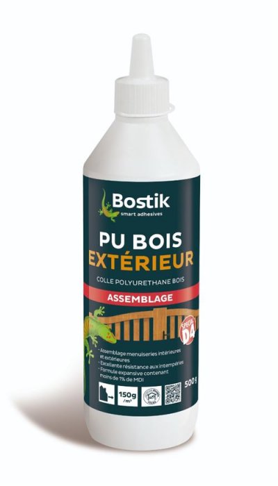 BOSTIK Colle &agrave; bois pu ext&eacute;rieur - 500 g