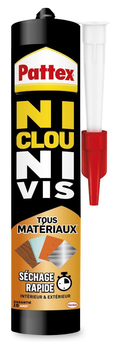 PATTEX Colle Fixation Ni Clou Ni Vis Tous Mat&eacute;riaux - Le Flacon De 390g