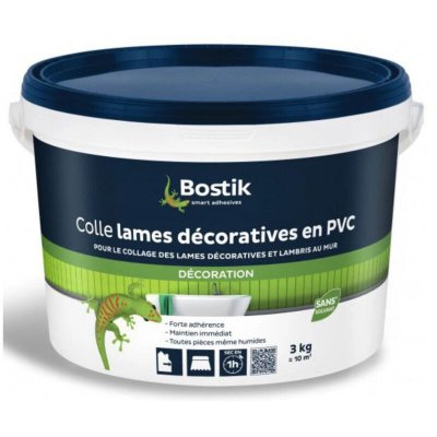 BOSTIK Colle lame d&eacute;corative et lambris en PVC murale  3kg