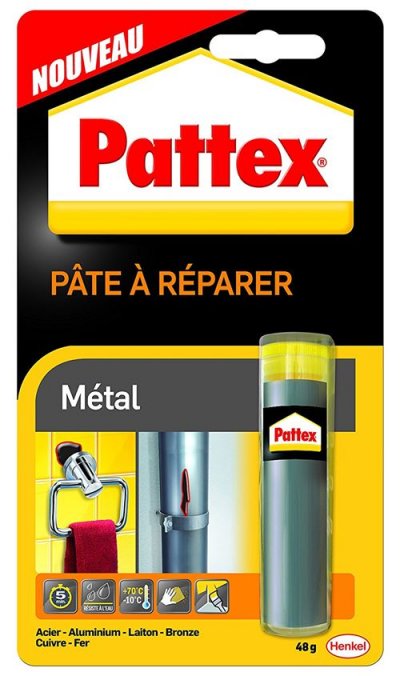 PATTEX Colle P&acirc;te &Eacute;poxy R&eacute;par' M&eacute;tal  - Le Tube De 48g
