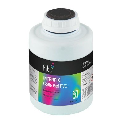FITT Colle pvc en gel - Pot de 1L avec pinceau / goupillon incorpor&eacute; - interfix de interplast