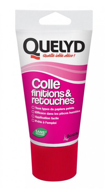 QUELYD Colle sp&eacute;ciale finitions et retouches  p&acirc;te tube 100g