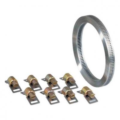 GENERIQUE Collier &agrave; bande sans fin - acier zingu&eacute;-inox, Bande + 8 t&ecirc;tes, 8 mm