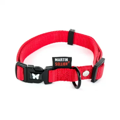 MARTIN SELLIER Collier Nylon R&eacute;glable 16-30/45 Rouge - 