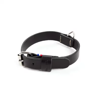 MARTIN SELLIER Collier pour chien en cuir bicolore  499