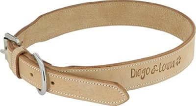 EKKIA Collier pour chien en cuir naturel Diego & Louna