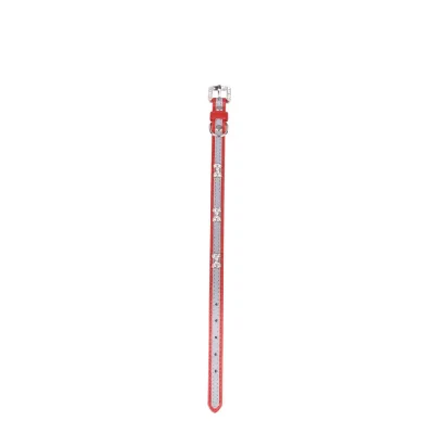DOGI Collier Pour Chien Strass R&eacute;fl&eacute;chissant - Taille M - Rouge