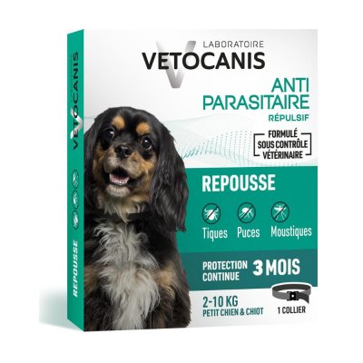 VETOCANIS Collier Pour Chien Taille S, Anti-parasite  - Le Collier