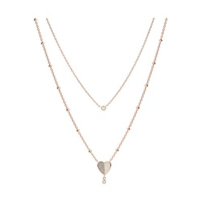 FOSSIL Collier Sadie double cha&icirc;ne c&acute;ur Jaune 