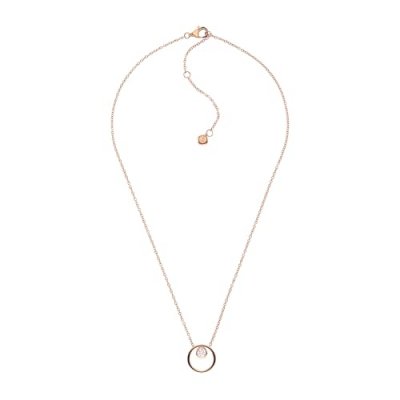 SKAGEN Collier  avec anneau Dor&eacute; Rose et cristal pour femme, SKJ0850791
