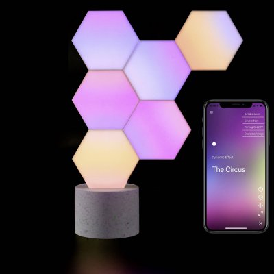 COLOLIGHT  lampe d&eacute;co Stone set par 6 socle pierre
