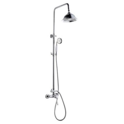 EDOUARD ROUSSEAU Colonne de douche avec robinet mitigeur m&eacute;canique retro - chrom&eacute;