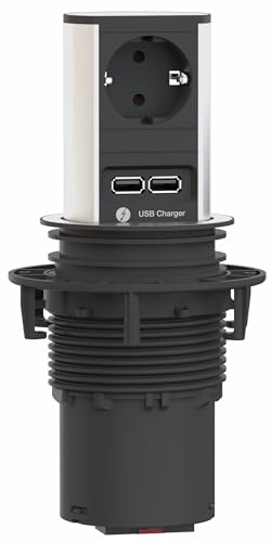 BACHMANN Colonne prise ELEVATOR 1xCEE7/3 1xUSB Charger Strom 2m