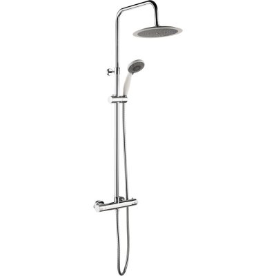 ESSEBAGNO Color colonne de douche chrom&eacute;e et blanche avec thermostatique