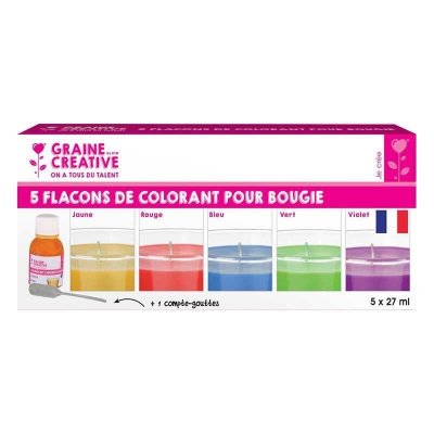 GRAINE CR Colorant liquide pour bougie - Assortiment 5 flacons 27 ml - DTM