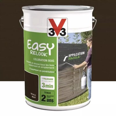 V33 Coloration bois  Easy Relook Moka Mat 5 l - Moka