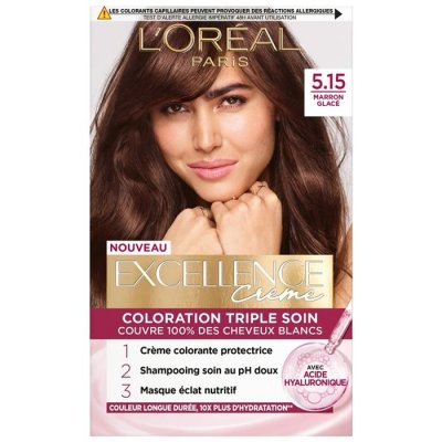 L OREAL PARIS Coloration Cheveux 5.15 Marron Glac&eacute; Excellence - La Bo&icirc;te
