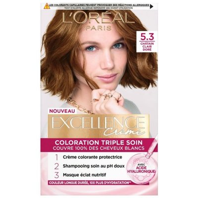 L OREAL PARIS Coloration Cheveux 5.3 Ch&acirc;tain Clair Dor&eacute; Excellence - La Bo&icirc;te