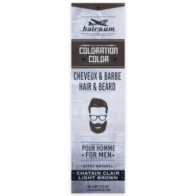 HAIRGUM Coloration Cheveux & Barbe Ch&acirc;tain Clair N&deg;5.1  60 gr