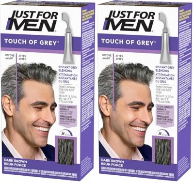 JUST FOR MEN COLORATION CHEVEUX HOMME - Gris Ch&acirc;tain Fonc&eacute;-