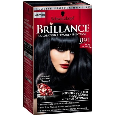 SCHWARZKOPF Coloration Permanente Brillance Noir Bleut&eacute; 891  - La Bo&icirc;te