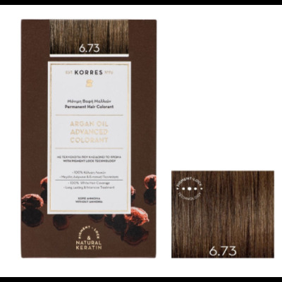 KORRES Coloration permanente naturelle  huile d argan 6.73 dor&ntilde; cacao