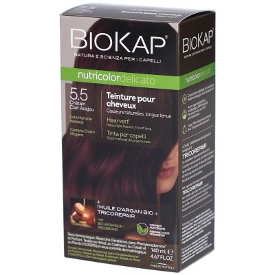 BIOKAP Coloration pour cheveux Nutricolor Delicato ch&acirc;tain clair acajou 5.50