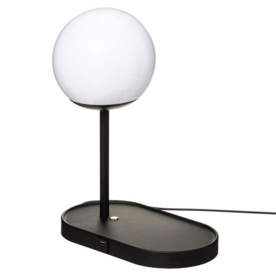 ATMOSPHERA Colors lampe de bureau, chargeur usb, noir