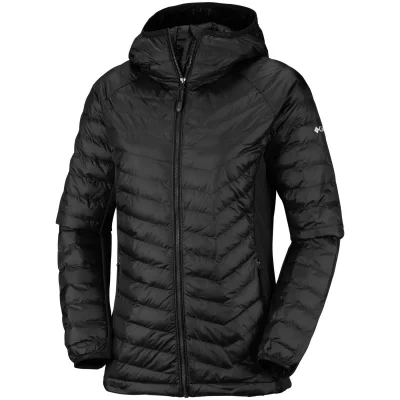 COLUMBIA  Femme Powder Pass Doudoune avec capuche, Black 010, S EU