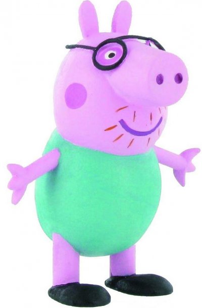 COMANSI  jouer le personnage Peppa Pig: Daddy Pig 6 cm rose